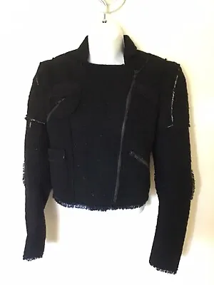 Meadham Kirchhoff For Top Shop Wool Jacket Sparkle Black Sz 4 Small • £126.50