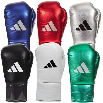 Adidas AdiStar 3.0 Leather Pro Boxing Gloves BBBC Approved Metallic Mens • £129.79