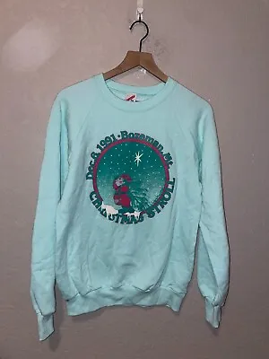 1991 Vintage Christmas Stroll Bozeman MT Montana Winter Sweatshirt Crewneck VTG • $30
