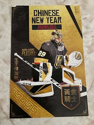 Vegas Golden Knights Marc-Andre Fleury Chinese New Year Poster Program 2/8/20 • $14.99
