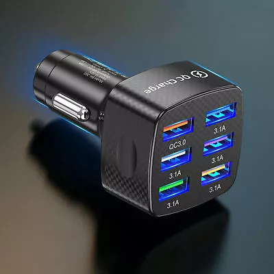 $10.50 • Buy 6Ports USB Car Phone Charger Adapter QC3.0 LED Display Fast Charging Accessories