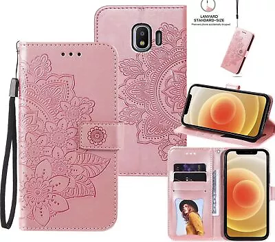 $6.95 • Buy Galaxy J2 Pro (2018) Embossed Pu Leather Wallet Case Petals