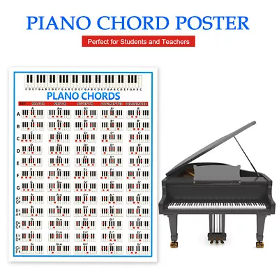  Tablature Piano Chord Practice Sticker 88 Key Beginner Piano Fingering Diagram • $19.69