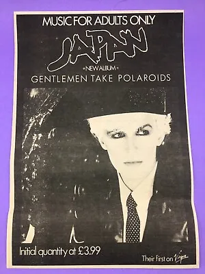 Japan Gentlemen Take Polaroids 1980 Music Press Advert David Sylvian • £4