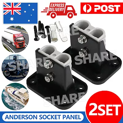 2PCS Anderson Plug Flush Mount 50Amp Mounting Bracket Panel Cover For Caravan AU • $11.85