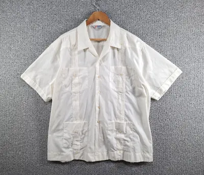 £19.50 • Buy ROMANI Vintage Men's Guayabera Traditional Cuban Panama Tropical Button Shirt XL