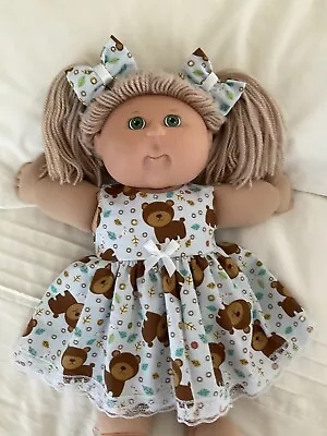 DOLLS CLOTHES - DRESS & BOWS  Fit 16  CABBAGE PATCH : Baby Bears • $9.95