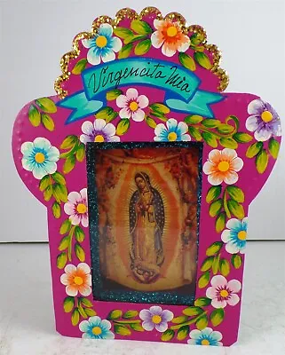 Tin Nicho VIRGENCITA MIA MARY Folk Art 7.25x5.75 Inches Hand-painted Mexico NEW • $18.95