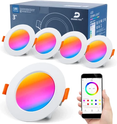 £28.19 • Buy LED Recessed Downlights Ceiling Light RGB Colour Change 6W Dimmable IP44