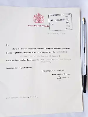 Baron Michael Adeane Private Secretary To Queen Elizabeth Signed Letter 1969 • £15