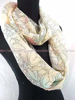 Abstract Flower Infinity Scarf Long Shawl Long Wrap • $11.98