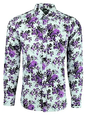 MENS PARTY CASUAL FORMAL OCCASSION MOD 60s SHIRT LONG SLEEVES Fm £14.99 (529) • £18.99