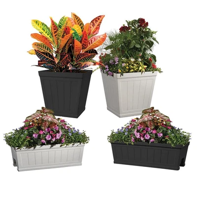 $148.99 • Buy Beadboard Square Planter - Lightweight Resin Planter For Indoor And Outdoor Use