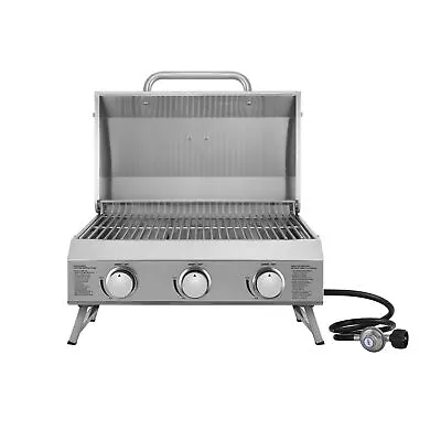 NXR 3 Burner Portable Gas Barbecue Grill Stainless Steel Metal Primary Color • $138.53