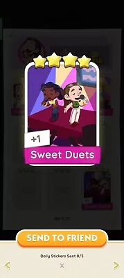 Sweet Duets - Monopoly GO! 4⭐ Sticker (Read Description) Instant Delivery • $7.99