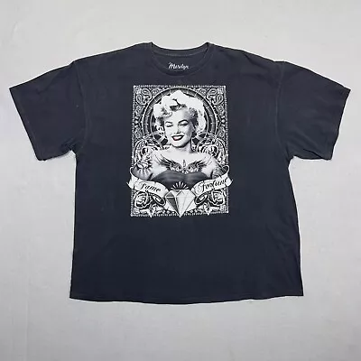 Marilyn Monroe Shirt Sz 3XL Black By Andre De Dienes Fame Fortune Red Lipstick • $19.99