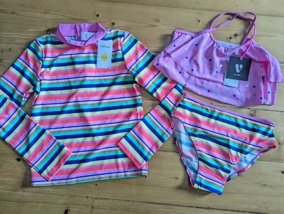 £16 • Buy Kids Swimwear 3 Piece Sun Safe Set Top & Bikini Age 11 UPF 50+ Protection Very