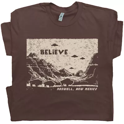 UFO Aliens T Shirt Roswell Area 51 Believe Cool Graphic X Files Flying Saucer   • $19.99