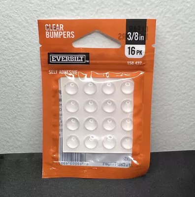 Everbilt 3/8” Clear Self-Adhesive Bumpers For Appliances Lamps Hardware 16 Pack • $12.95