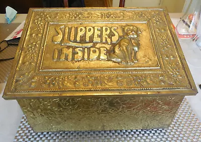 Vintage Brass Fireside Slipper Box • $32