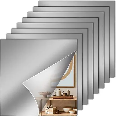 4/8/12 Pcs Acrylic Flexible Mirror Sheets12x12 In Mirror Tiles  Assorted Sizes • $15.99