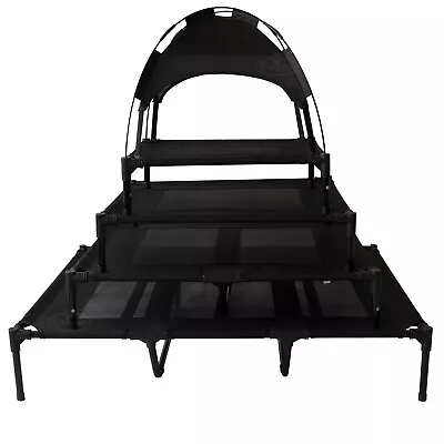 £26.99 • Buy Elevated Dog Bed Pet Raised Camping Cot Indoor Outdoor Mesh With Canopy Cover
