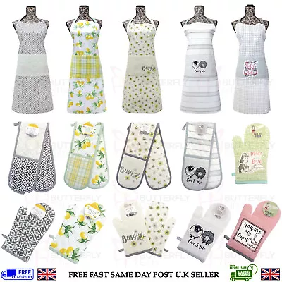 £4.95 • Buy Kitchen Country Club 100% Cotton Apron Cooking Double Padded Oven Glove Or Mitt