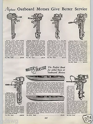 1940 PAPER AD Neptune Outboard Motor Master Twin 1.2 2 4 6 9.5 16 HP Water Boat • $14.99