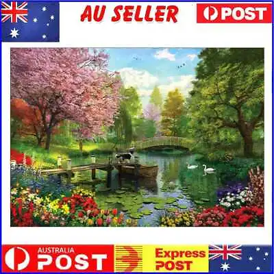$9.99 • Buy 5D DIY Full Drill Landscape Round Diamond Painting Embroidery Kits Decor 