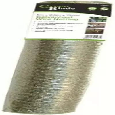 Samuel ALEXANDER 5M X 60Cm X 13Mm Galvanised Steel Chicken Garden Wire Netting/ • £14.99