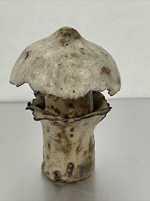 Signed Porcelain Whimsical Mushroom Toadstool Sculpture Pottery 2.5  Tall • $7.99