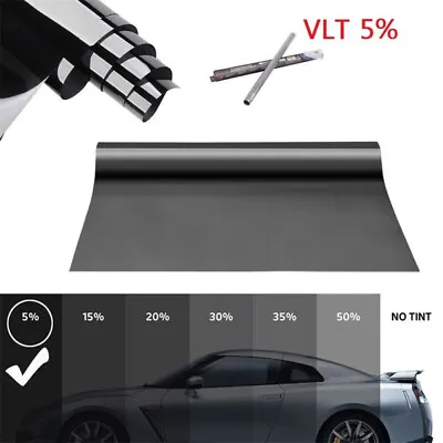 Window Tint Film Black Roll VLT 5% 20% 35% 50% Car Home 76cmX6m Tinting Tools • $20.59