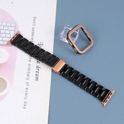 $18.97 • Buy Fashion Bling Sparkle Case+Resin Band For Apple Watch 8 7 SE 6 5 4 3 38-44 45MM