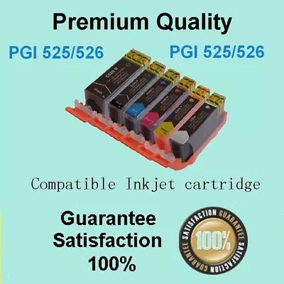 6xCompatible CANON PGI-525 CLI-526 With Grey For MG6150 MG8150 IP4800 MG5350 • $15.09