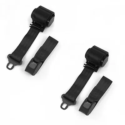 Ford Mustang 1971 - 1973 Standard 2pt Black Retractable Bucket Seat Belt Kit - 2 • $99.95