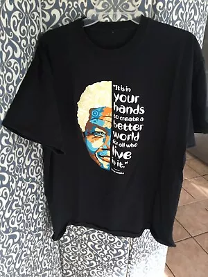 Nelson Mandela  Its In Your Hands T-shirt  XL Black With Graphics • $12