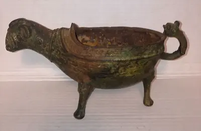 Aunt Froggy's Attic Vintage Cast Iron Ram Incense Burner Antique Heavy Metal Old • $66