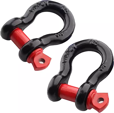 2Pcs 1/2 Inch D Ring Shackle D Shackle Rugged 12 Ton(26455 Lbs) Maximum Break  • $15.93