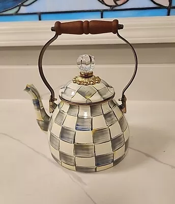 Mackenzie Childs Sterling Check Tea Kettle 2 Quart NWD ( Minor Chip On Bottom ) • $110