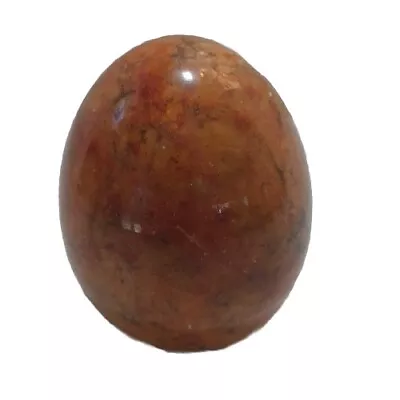 Marble Italian? Multi-Colored Rust Brown Flat Bottom Polished Egg Paperweight ** • $8