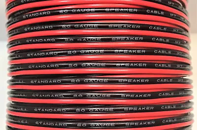 20 Gauge 100' Ft SPEAKER WIRE Red Black Cable Car Audio Home Stereo 12V DC Power • $16.99