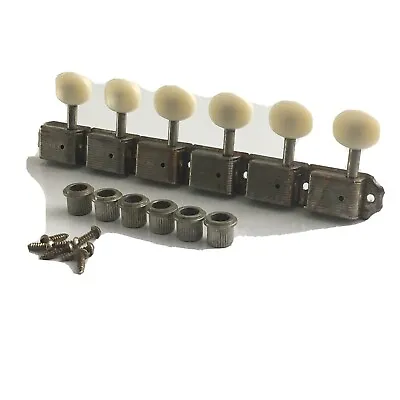 Lefty Kluson Deluxe Nickel Aged Tuners Vintage Relic White Buttons Musicmaster • $179.99
