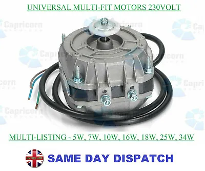 Replacement Multi-fit Refrigeration Ce Fan Motors 5w 7w 10w 16w 18w 25w 34w 230v • £33.95