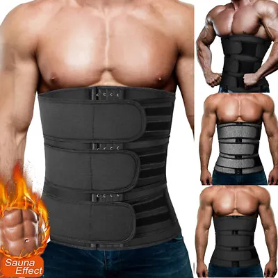 £19.79 • Buy Men Slimming Body Shaper Waist Trainer Cincher Tummy Control Girdle Sweat Belt