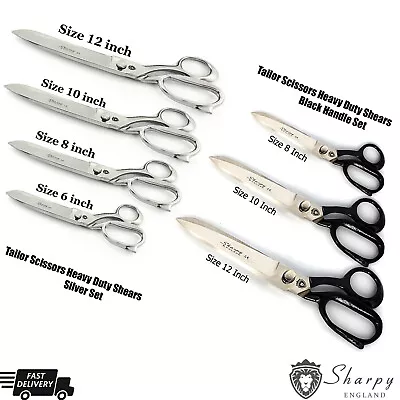 Textile Tailoring Scissors Dressmaking Shears Multilayer Fabric Craft Cutting Uk • £39.99