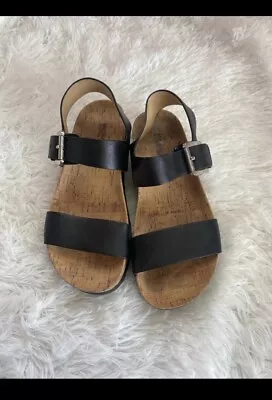 Michael Kors Women’s Cork Sole Sandals Black Size 6M • $23