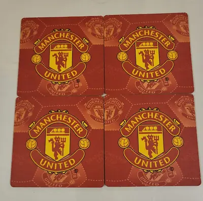 4 Official Manchester United Man Utd MUFC Beer Mats Set Of FourBar Or Man Cave • £2.99