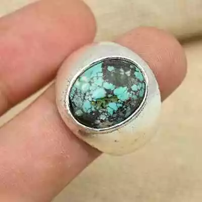 Turquoise Men's Gift Ring 925 Sterling Silver Statement Unisex Ring All Size D15 • $19.99