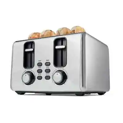 $45.85 • Buy 4 Slice Toaster - Silver Stainless Steel Browned Toast High Lift Kitchen