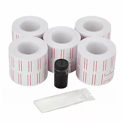 10 Rolls Price Labels For MX-5500 Gun Paper Tag Sticker White Red Line Markdown • $8.90